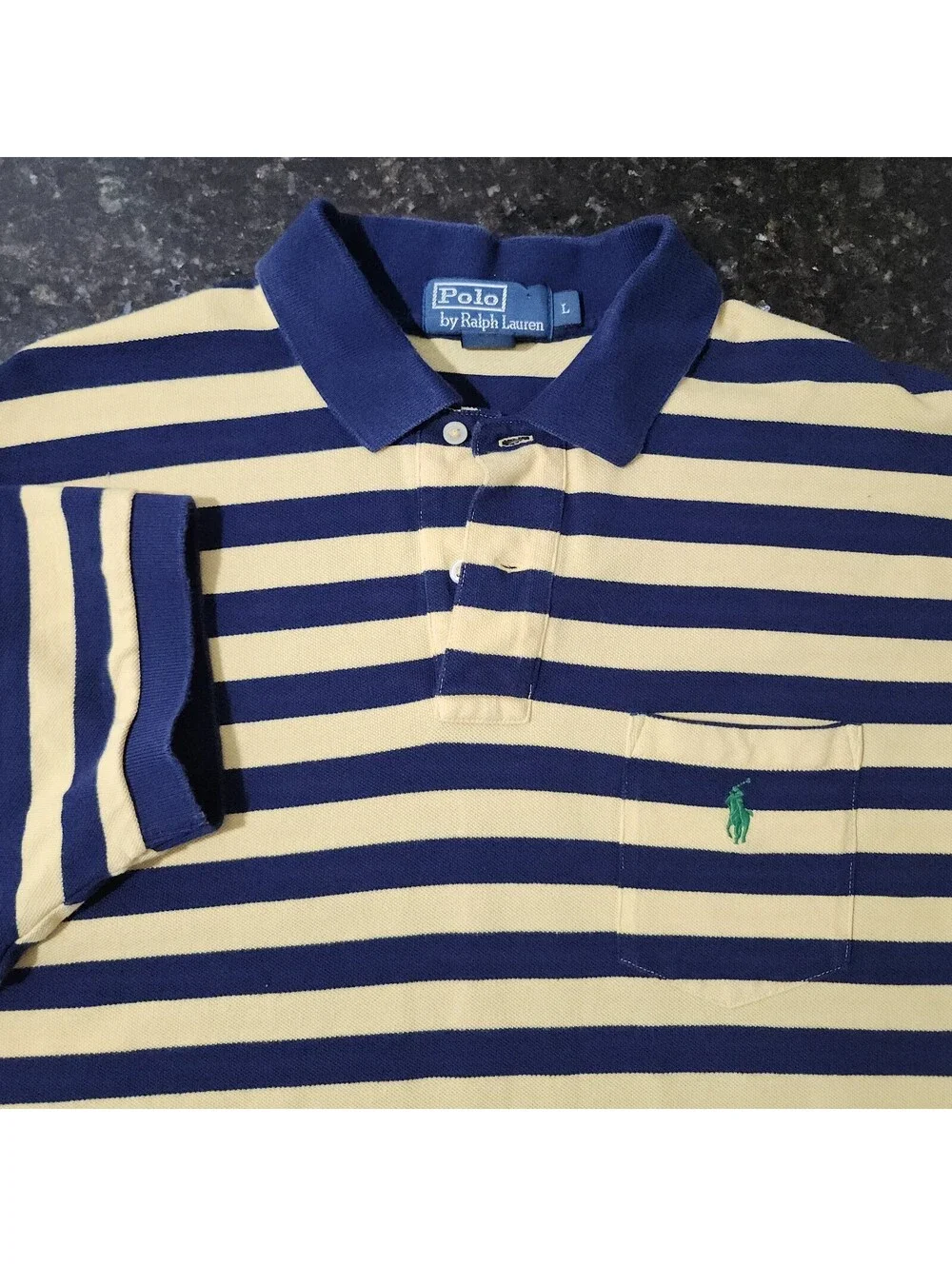 Polo Ralph Lauren Striped Collar Shirt Preppy Classic Casual Skate Y2K Men Large